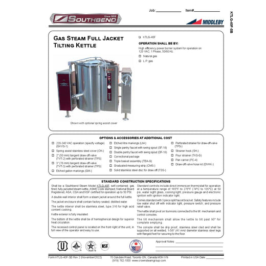 Spec Sheet
