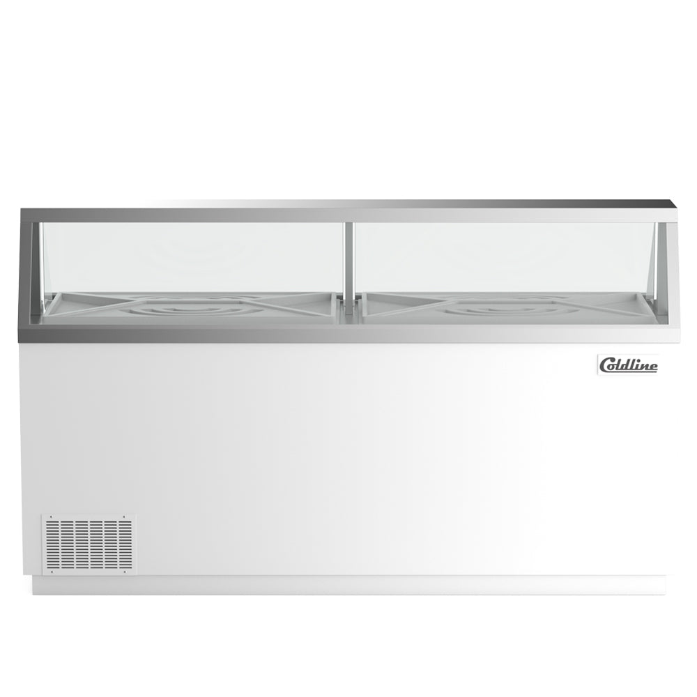 Coldline DIP-88 ice cream dipping cabinet, front view