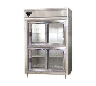 Continental Refrigerator D2RNSSSGDHD 52-Inch Reach-In Glass Door Refrigerator — 4 Doors, Stainless Steel Exterior