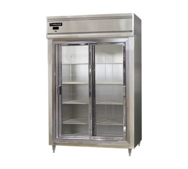 Continental Refrigerator D2RNSSSGD 52-Inch Reach-In Glass Door Refrigerator — 2 Doors, Stainless Steel Exterior