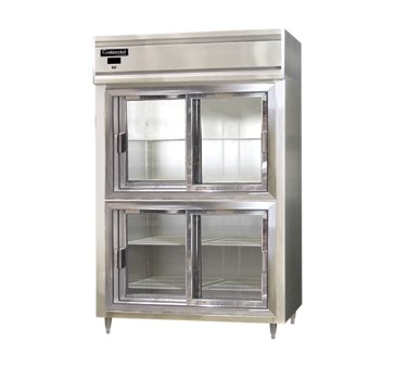 Continental Refrigerator D2RSNSASGDHD 52-Inch Reach-In Glass Door Refrigerator — 2 Doors, Stainless Steel Exterior
