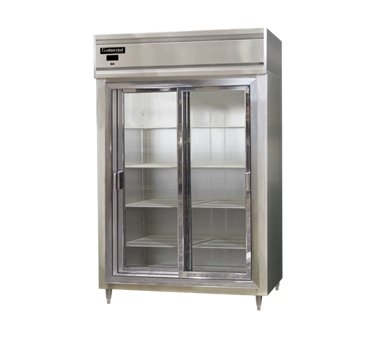 Continental Refrigerator D2RSNSSSGD 52-Inch Reach-In Glass Door Refrigerator — 2 Doors, Stainless Steel Exterior