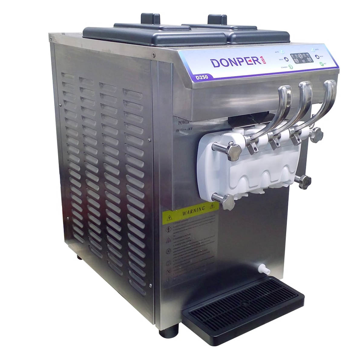Donper USA D250 Countertop Two Flavor Soft Serve Machine, Compact Design, 1.2 qt.