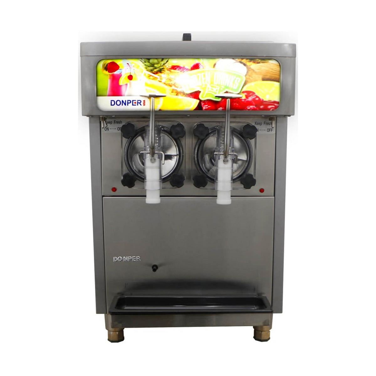 Donper USA XF248 Cylinder Type Frozen Drink Machine, Air Cooled w/11 qt. Hopper - 1hp-115V - Double