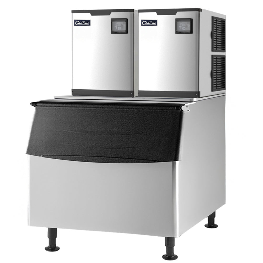 Coldline ICE800M-HA 48" 800 lb. Modular Half Cube Ice Machine with 1000 lb. Bin, Air Cooled