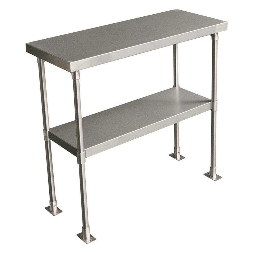 Prepline PDOS-1427 stainless steel double tier overshelf, angle view (representative image)