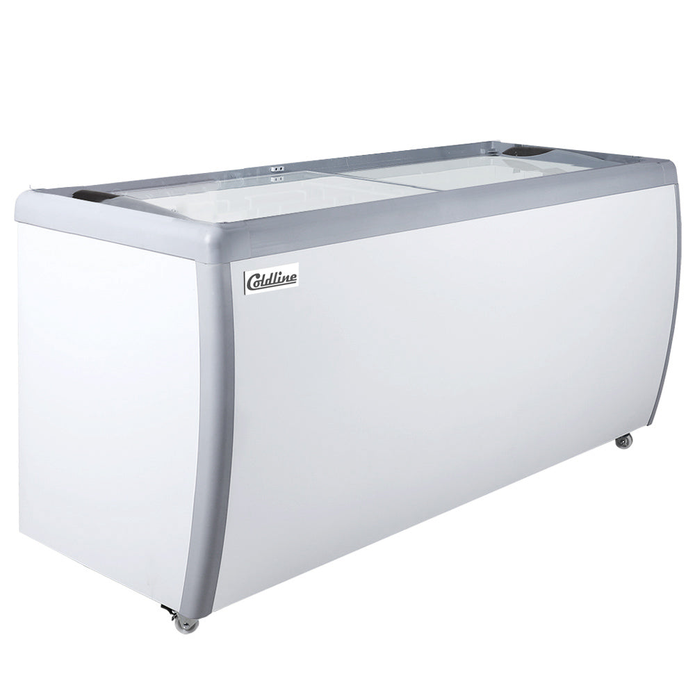 Coldline DP-560 ice cream dipping cabinet, angled front view