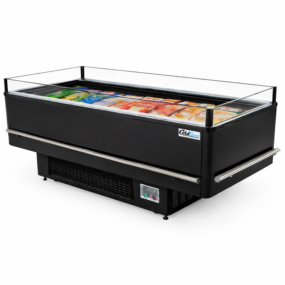 Coldline ISLAND-DT80 82" Open Air Dual Temperature Refrigerator and Freezer Island Merchandiser