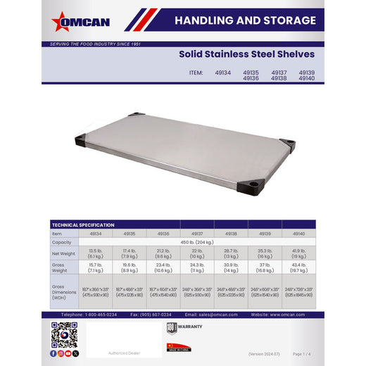 Spec Sheet