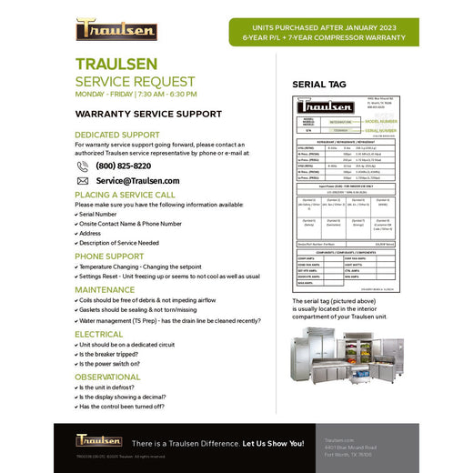 Traulsen Service Instructions