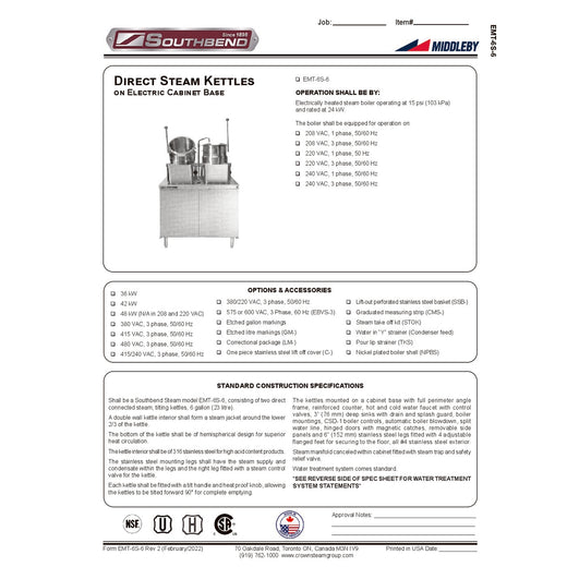 Spec Sheet