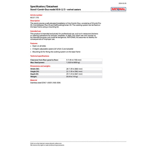 Spec Sheet