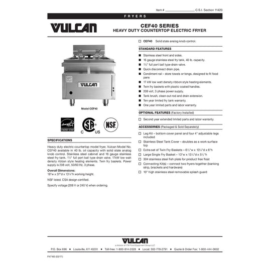 Spec Sheet