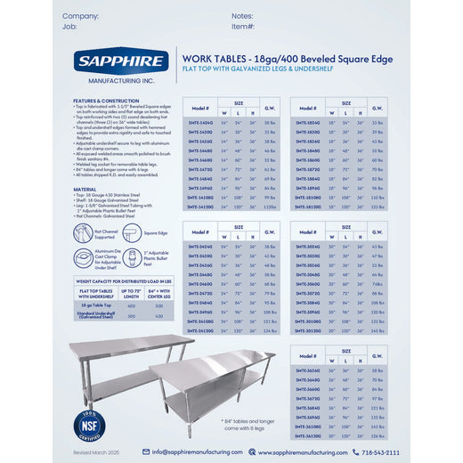 Spec Sheet