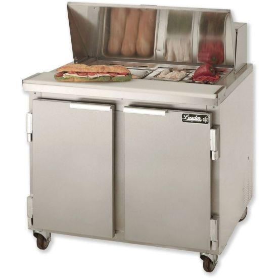 Leader NSFM36 36" Refrigerated Sandwich and Salad Prep Table, 2 Door