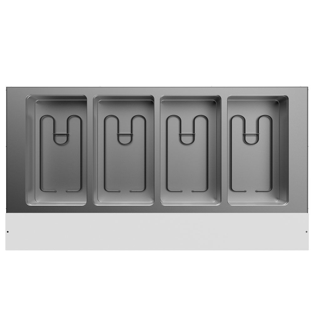 Prepline EST60-4O-110 electric steam table, top view of the 4 open wells with heating elements