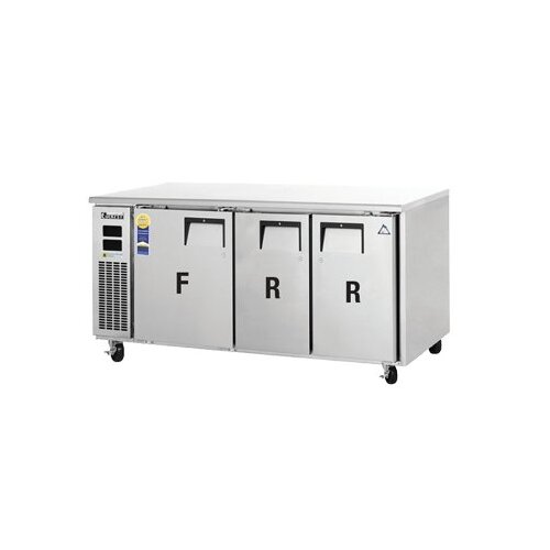 Everest ETRF3 71" Undercounter/Worktop Refrigerator Freezer Combo w/ 3 Doors, 14 (R) - 9 (F) cu. ft. – Dual Temp