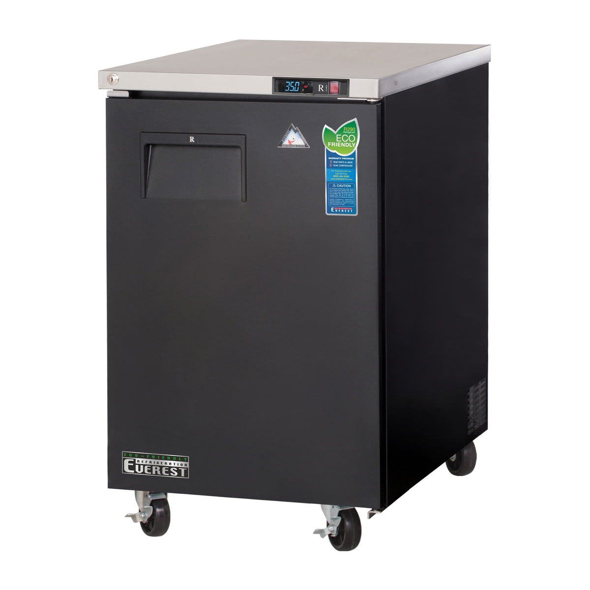 Everest EBB23 23" One Section Back Bar Cooler with Solid Door, 8.0 cu. ft.