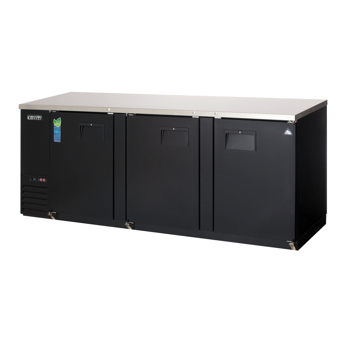 Everest EBB90 89" Three Section Back Bar Cooler with Solid Door, 32.0 cu. ft.