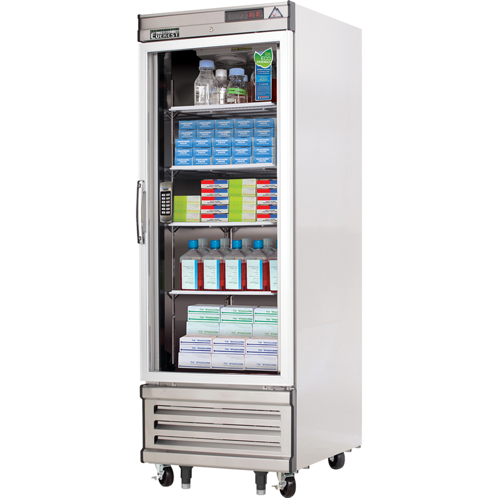 Everest Refrigeration EBGWR1-LAB 29" Medical Refrigerator w/ 1 Glass Full Door, 23.0 cu. ft.