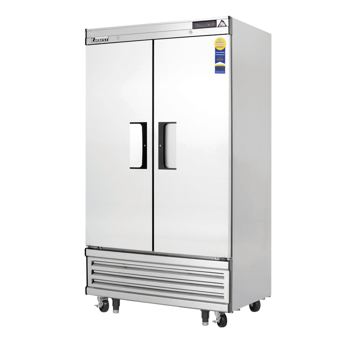 Everest Refrigeration EBNF2 39-3/8" 2-Solid Door Reach-In Freezer, Bottom Mount, 33 cu. ft., Stainless Steel