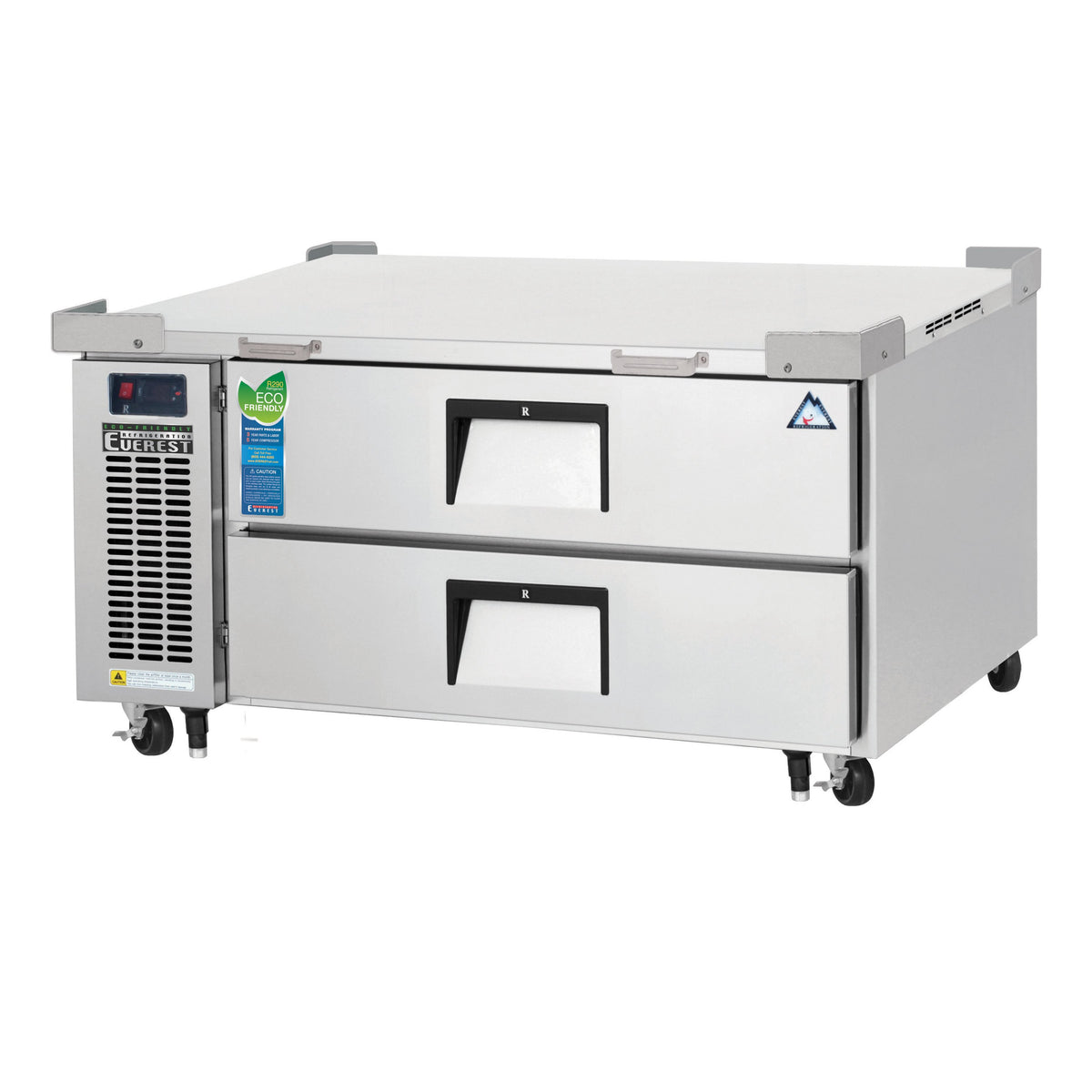 Everest ECB48D2 48" 1- Section Refrigerated Chef Base w/ Heavy Duty 2 Drawers