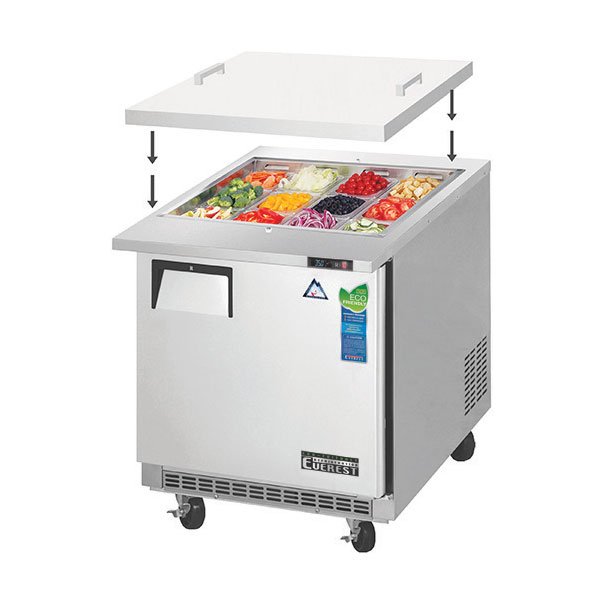 Everest EOTP1 27" One Section Mega Top Sandwich/Salad Prep Table w/ 1 Door, 12 Pans