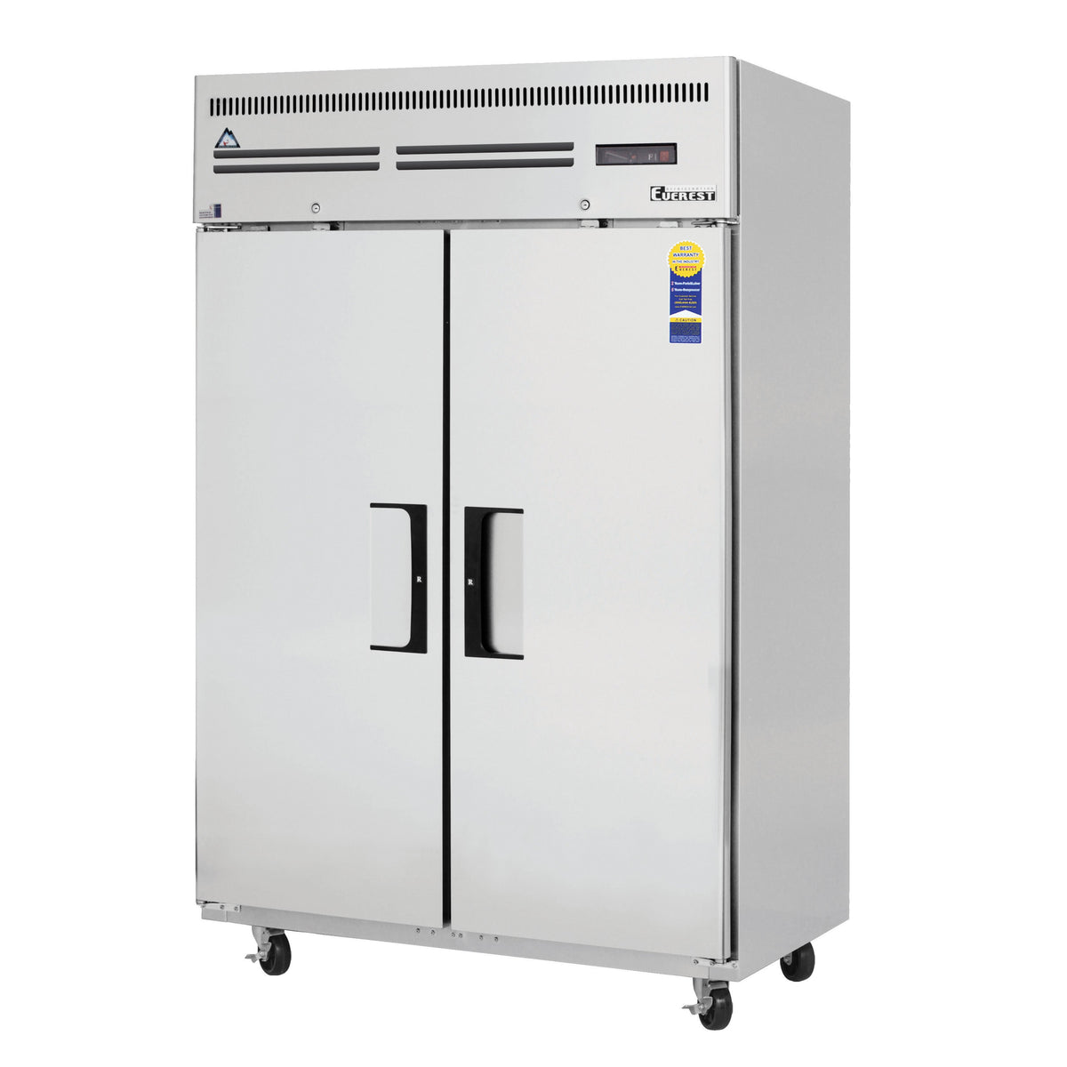 Everest Refrigeration ESF2 49-5/8" 2-Solid Door Reach-In Freezer, Top Mounted, 48 cu. ft., Stainless Steel
