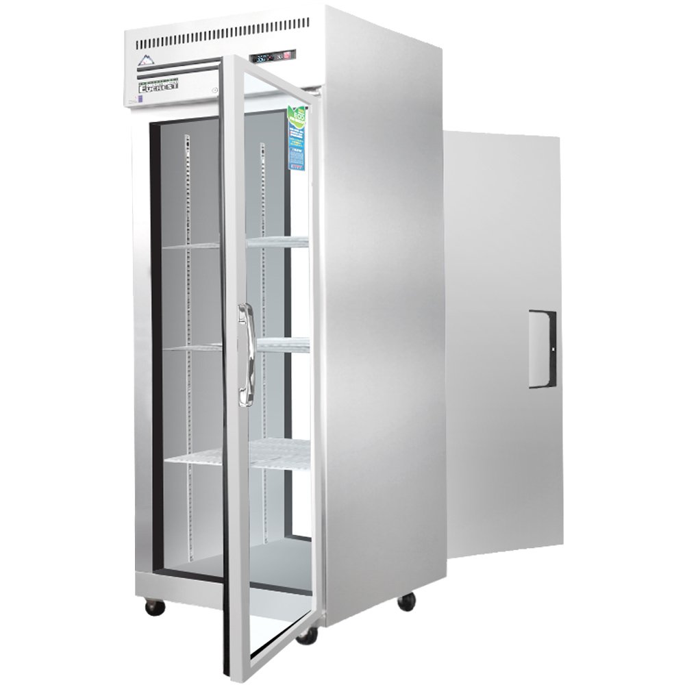 Everest ESPT-1G-1S 1-Section Pass-Thru Refrigerator w/ Solid & Glass Full Door, Top Mount, 23 cu. ft.
