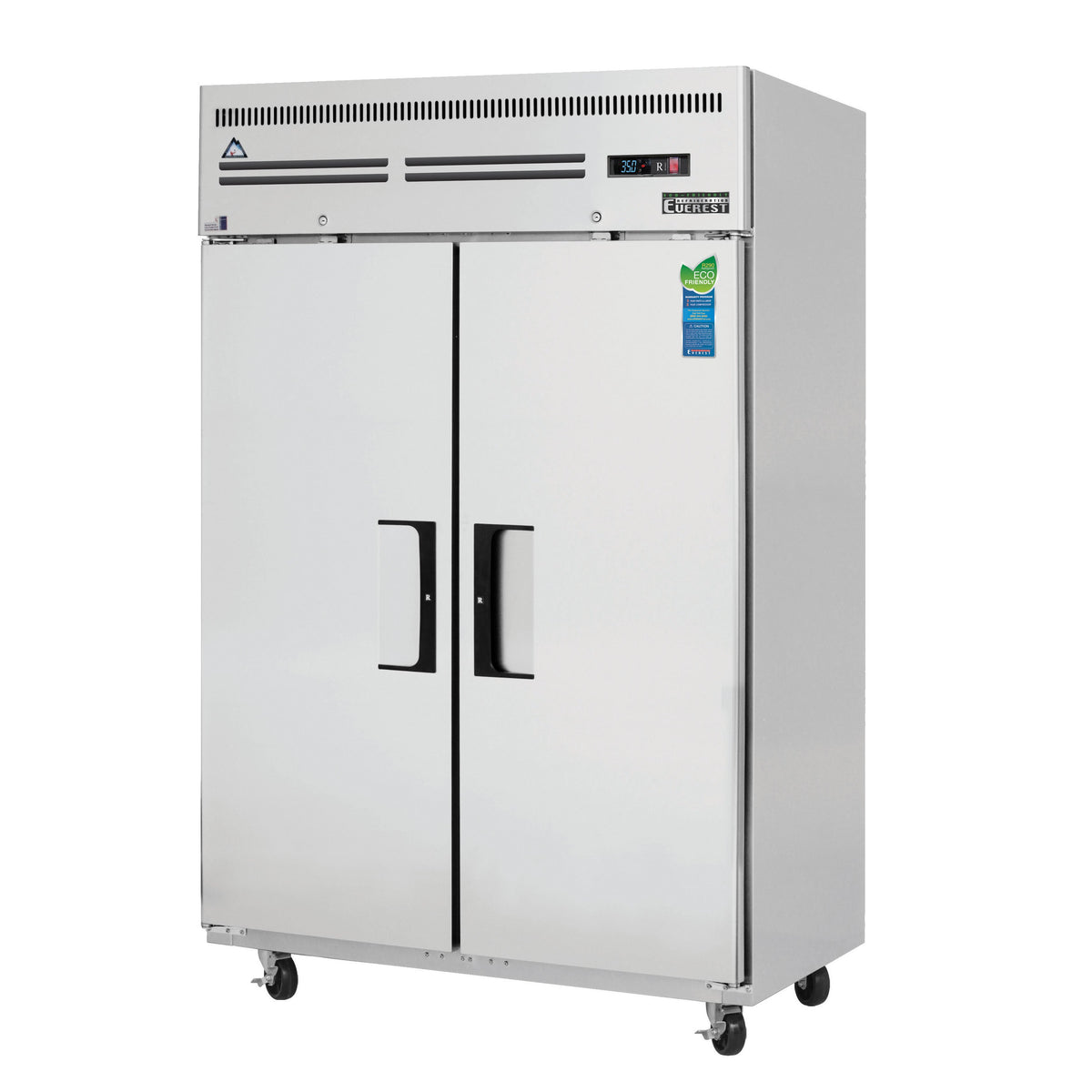 Everest ESR2 49" 2-Section Reach-In Refrigerator w/ 2 Solid Full Doors, Top Mount, Stainless Steel, 48 cu. ft.