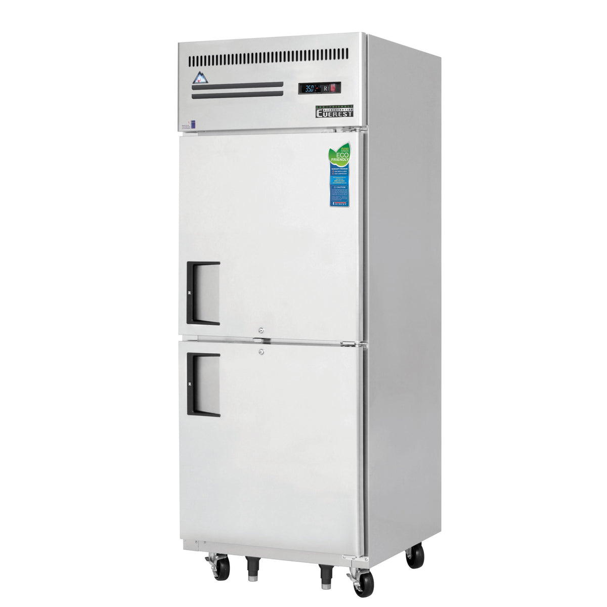 Everest ESRH2 29" 1-Section Reach-In Refrigerator w/ 2 Solid Half Doors, Top Mount, Stainless Steel, 23 cu. ft.