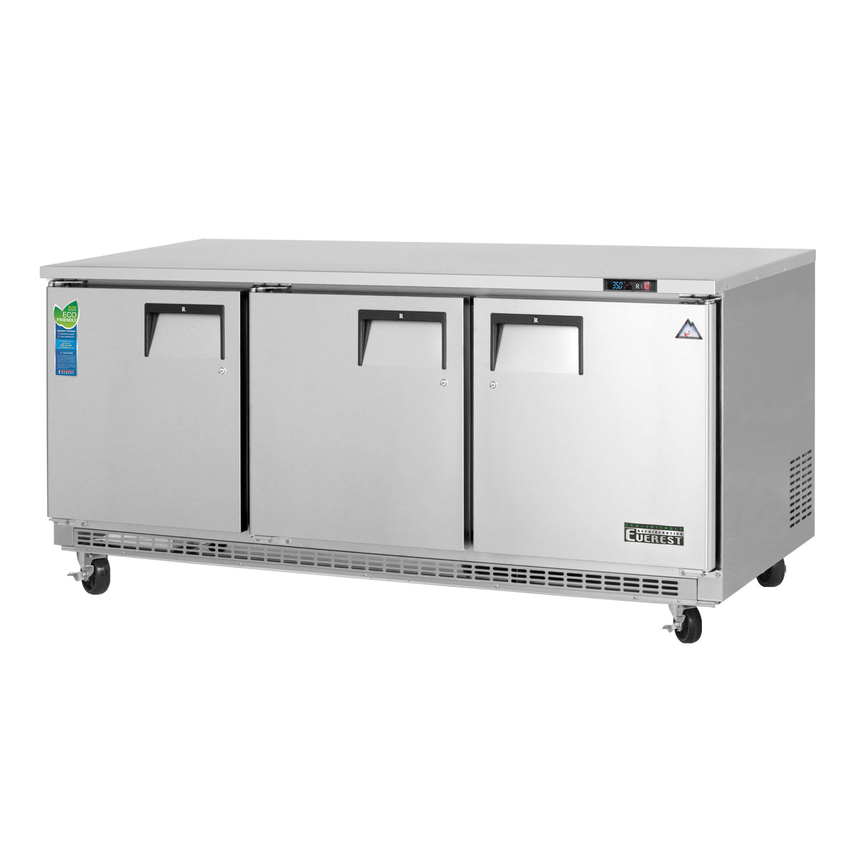 Everest ETBR3 71" 3-Section Undercounter, Stainless Steel, Front Breathing, 22 cu. ft., 3 Doors