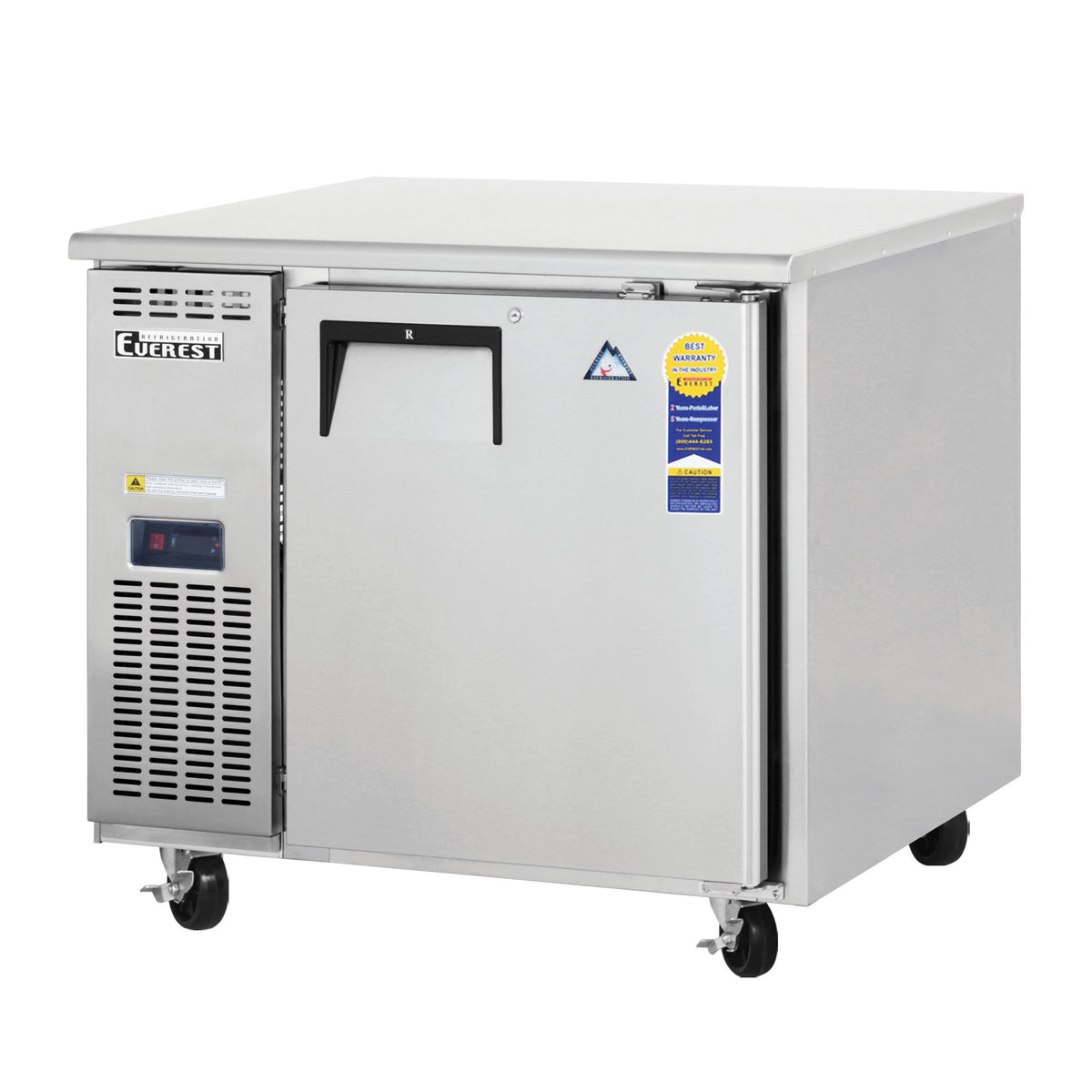 Everest Refrigeration ETF1-24 36" 1-Door Undercounter Freezer, Stainless Steel, 6 cu. ft.