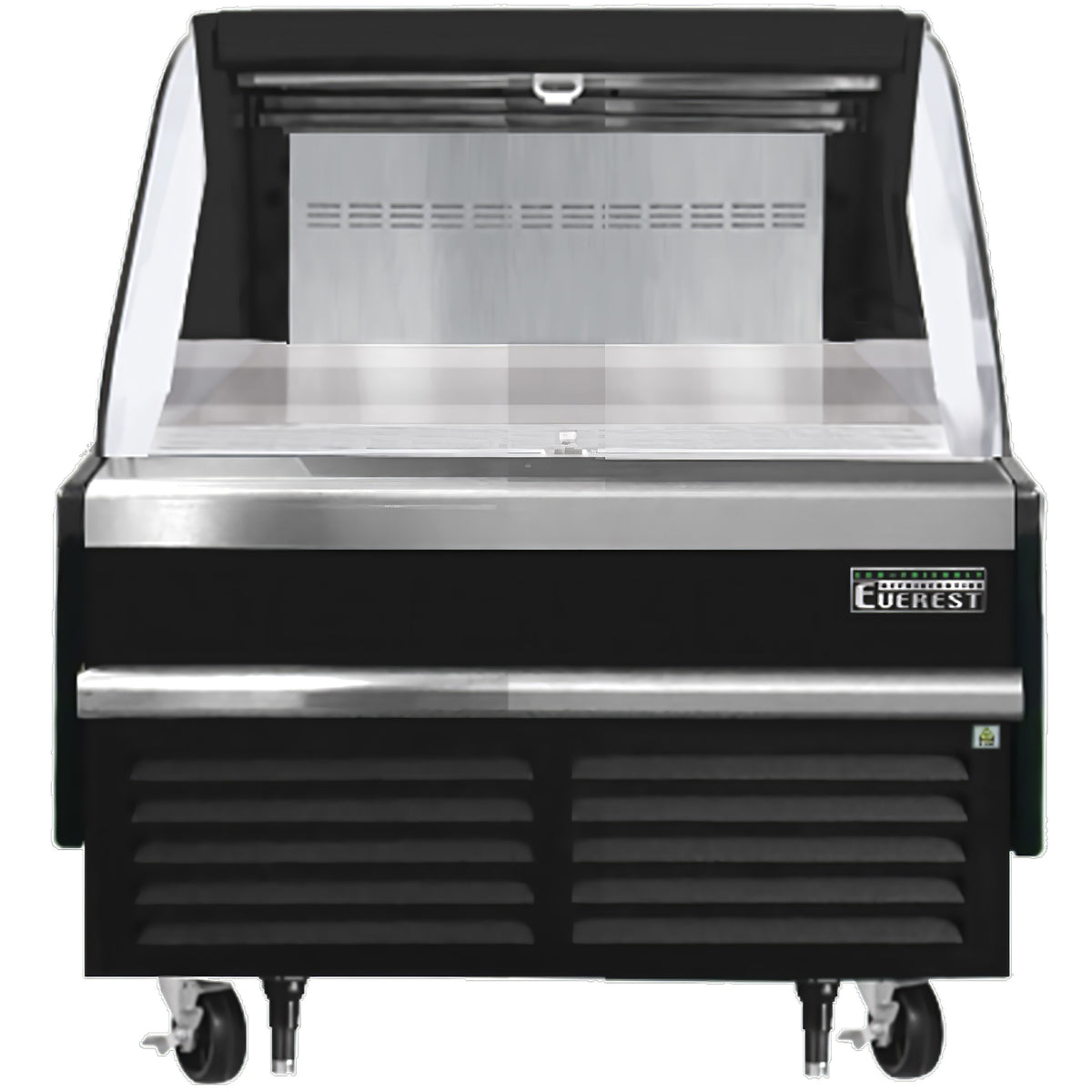 Everest EOMH-36-B-35-S 37" Horizontal Open Air Merchandiser in Black, Deck Only, Open Curved, 5.6 cu. ft.