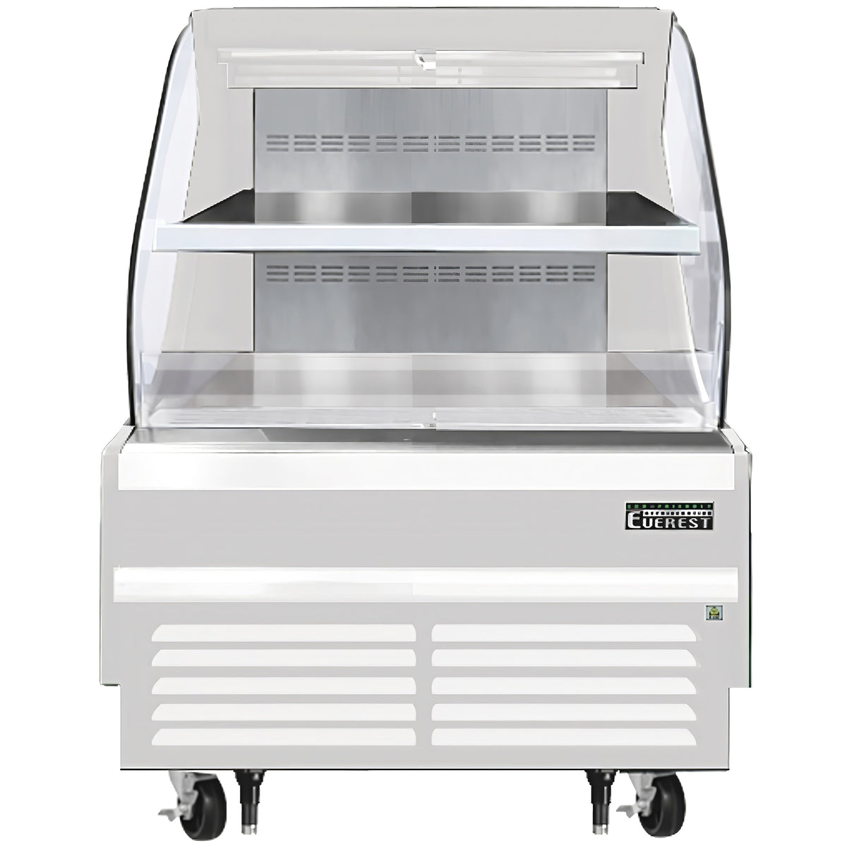 Everest EOMH-36-W-35-T 37" Horizontal Open Air Merchandiser in White, 1 Shelf, Open Curved, 7.4 cu. ft.