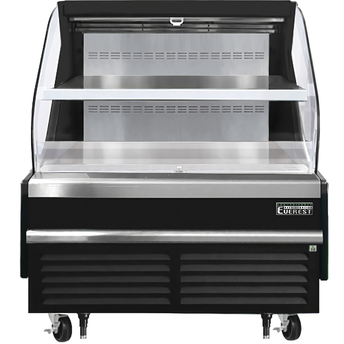 Everest EOMH-48-B-35-T 48" Horizontal Open Air Merchandiser in Black, 1 Shelf, Open Curved, 9.7 cu. ft.