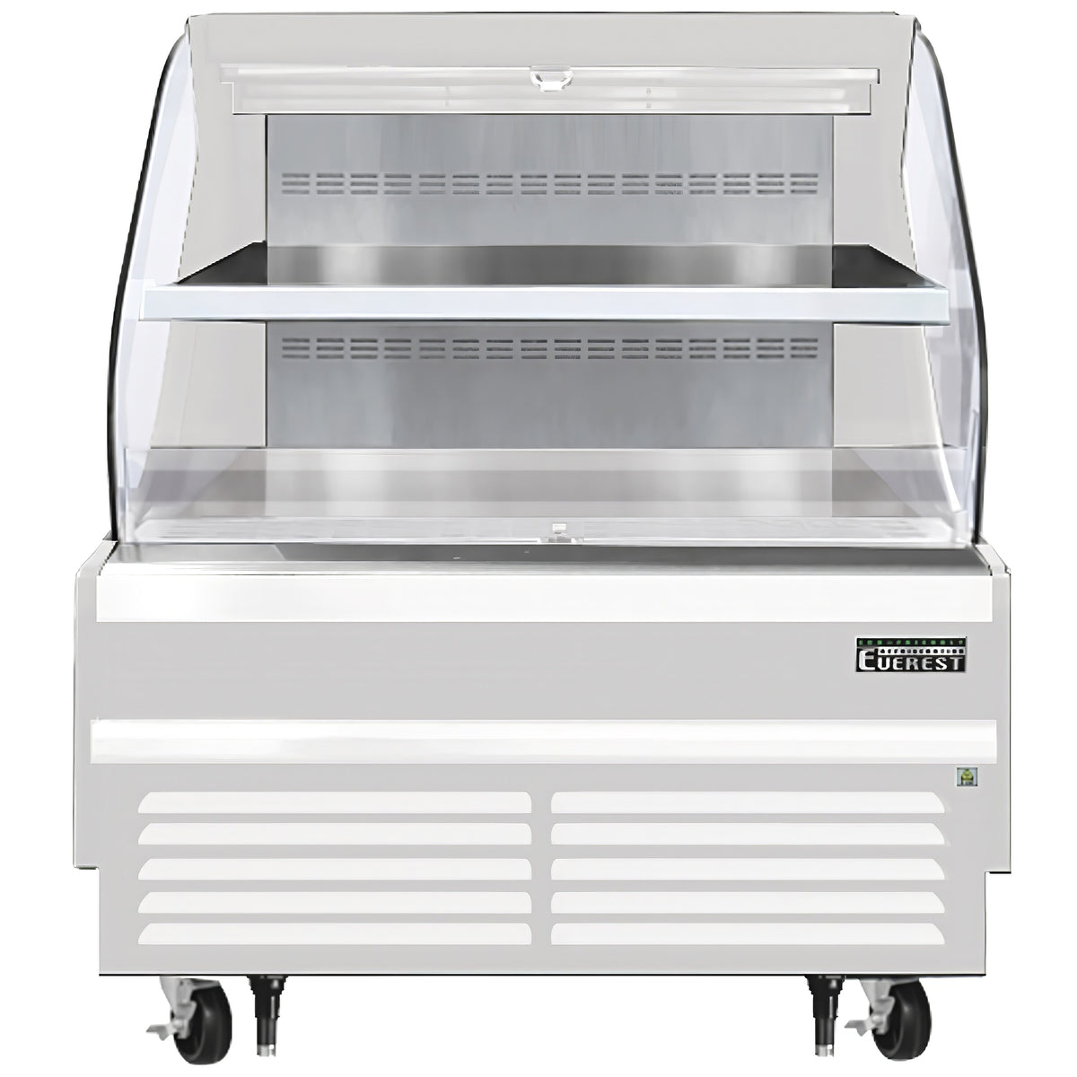 Everest EOMH-48-W-35-T 48" Horizontal Open Air Merchandiser in White, 1 Shelf, Open Curved, 9.7 cu. ft.