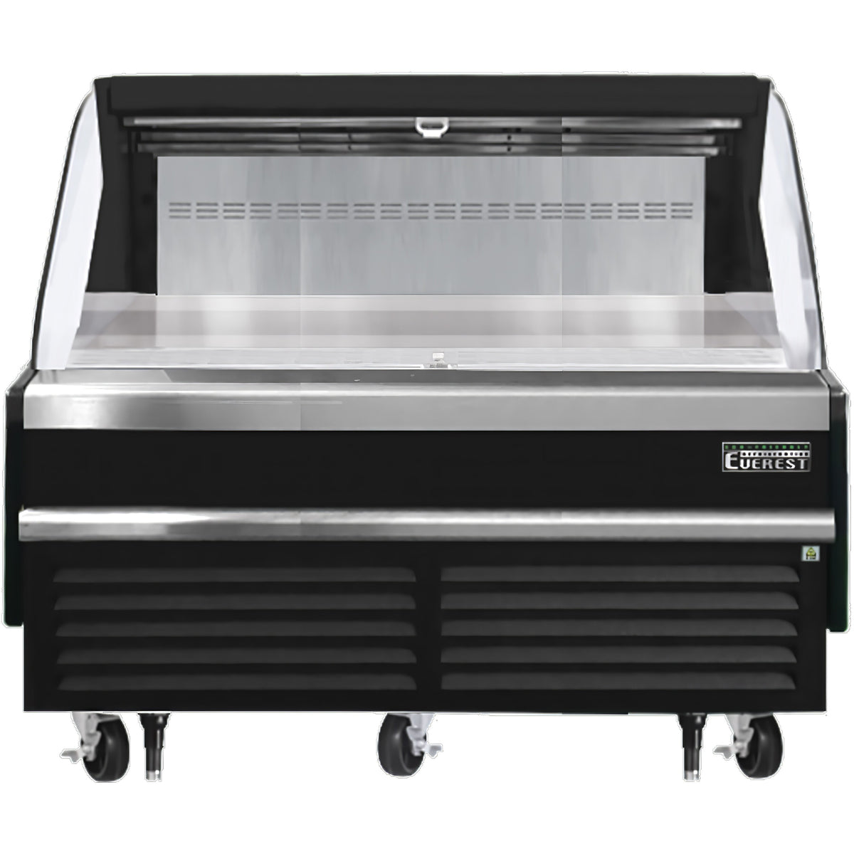 Everest EOMH-60-B-35-S 60" Horizontal Open Air Merchandiser in Black, Open Curved, 9.3 cu. ft.