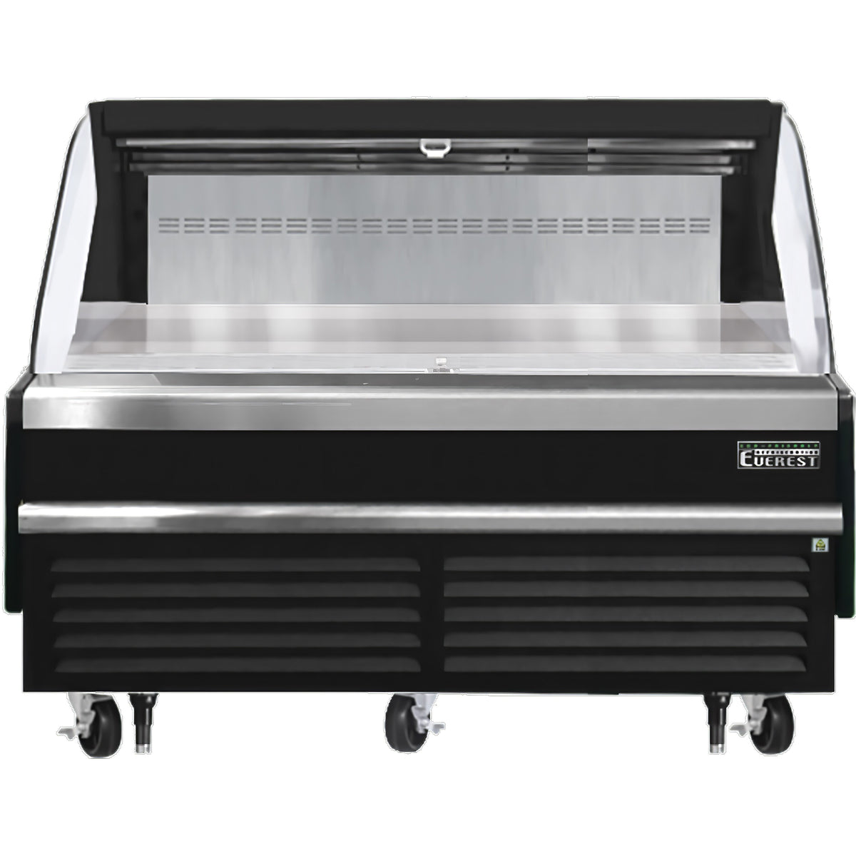 Everest EOMH-72-B-35-S 73" Horizontal Open Air Merchandiser in Black, Deck Only, Open Curved, 11.4 cu. ft.