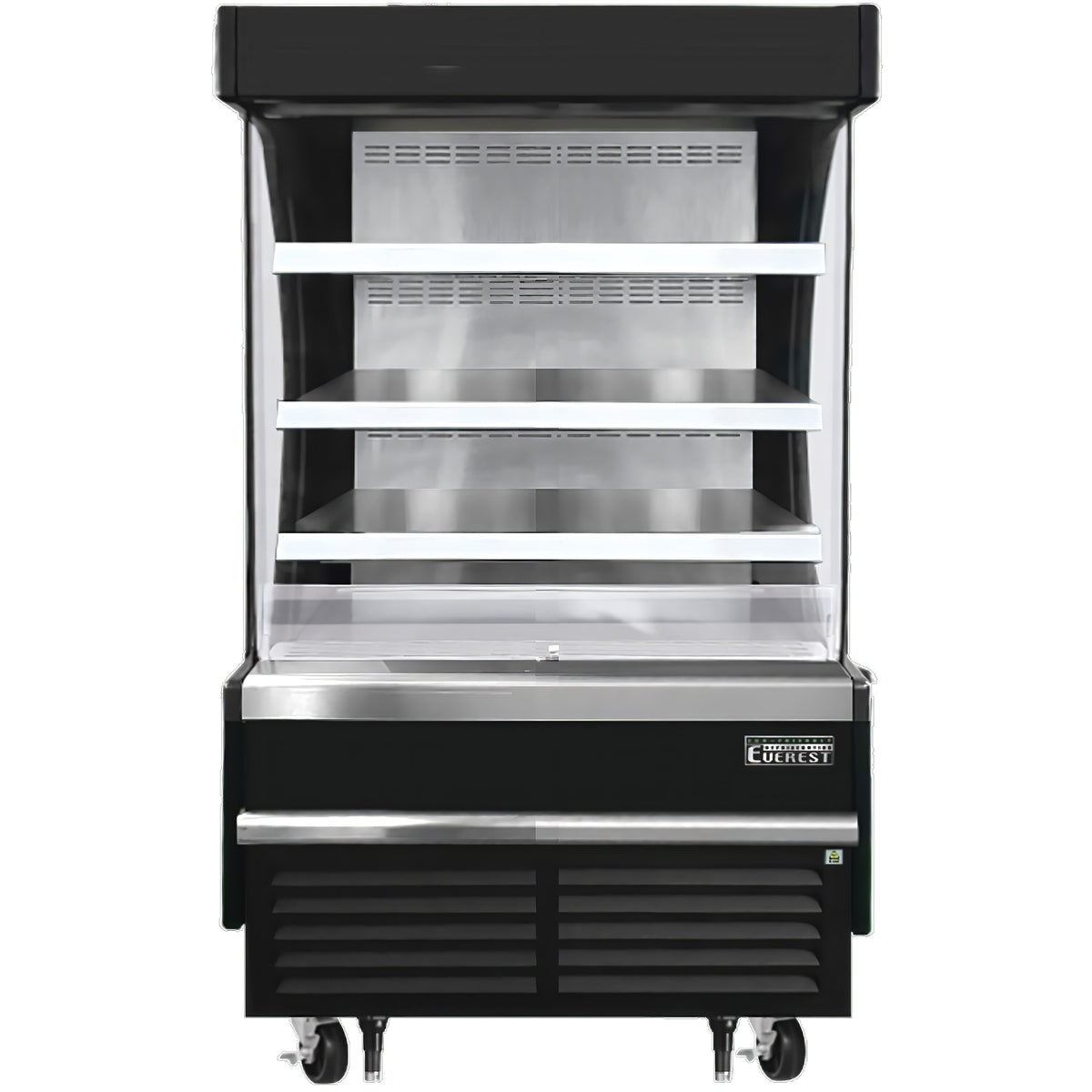 Everest EOMV-36-B-28-S 37" Vertical Open Air Merchandiser in Black, 3 Shelves, 9.3 cu. ft.