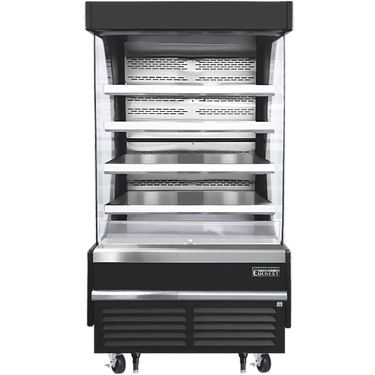 Everest EOMV-36-B-35-T 37" Vertical Open Air Merchandiser in Black, High Profile, 4 Shelves, 18.2 cu. ft.