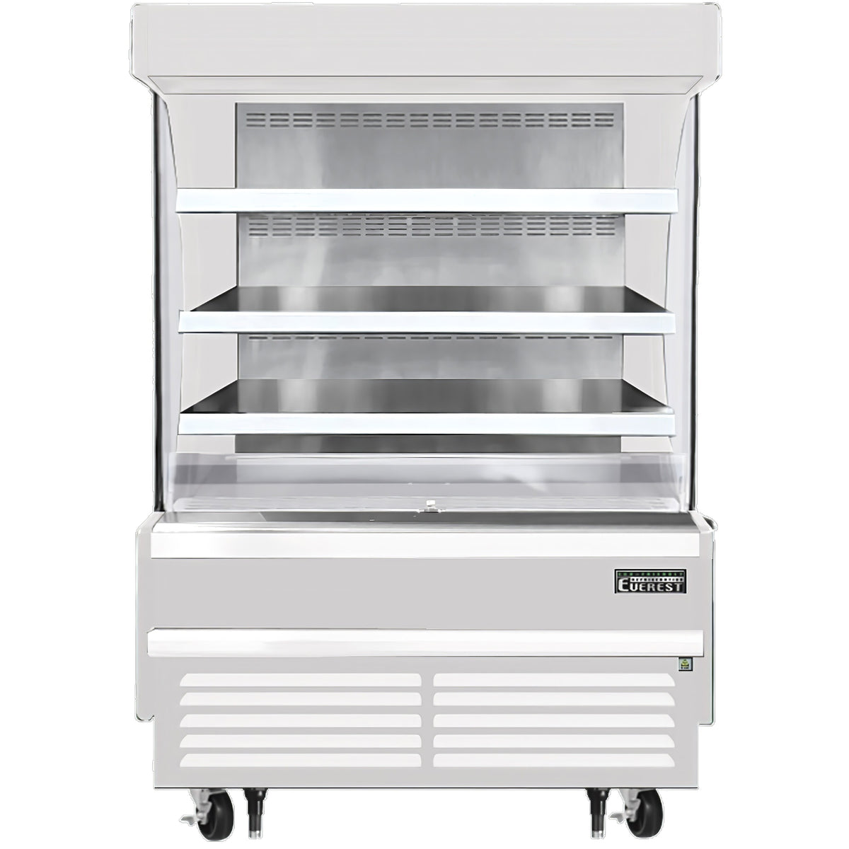 Everest EOMV-48-W-28-S 48" Vertical Open Air Merchandiser in White, High Profile, 3 Shelves, 12.2 cu. ft.