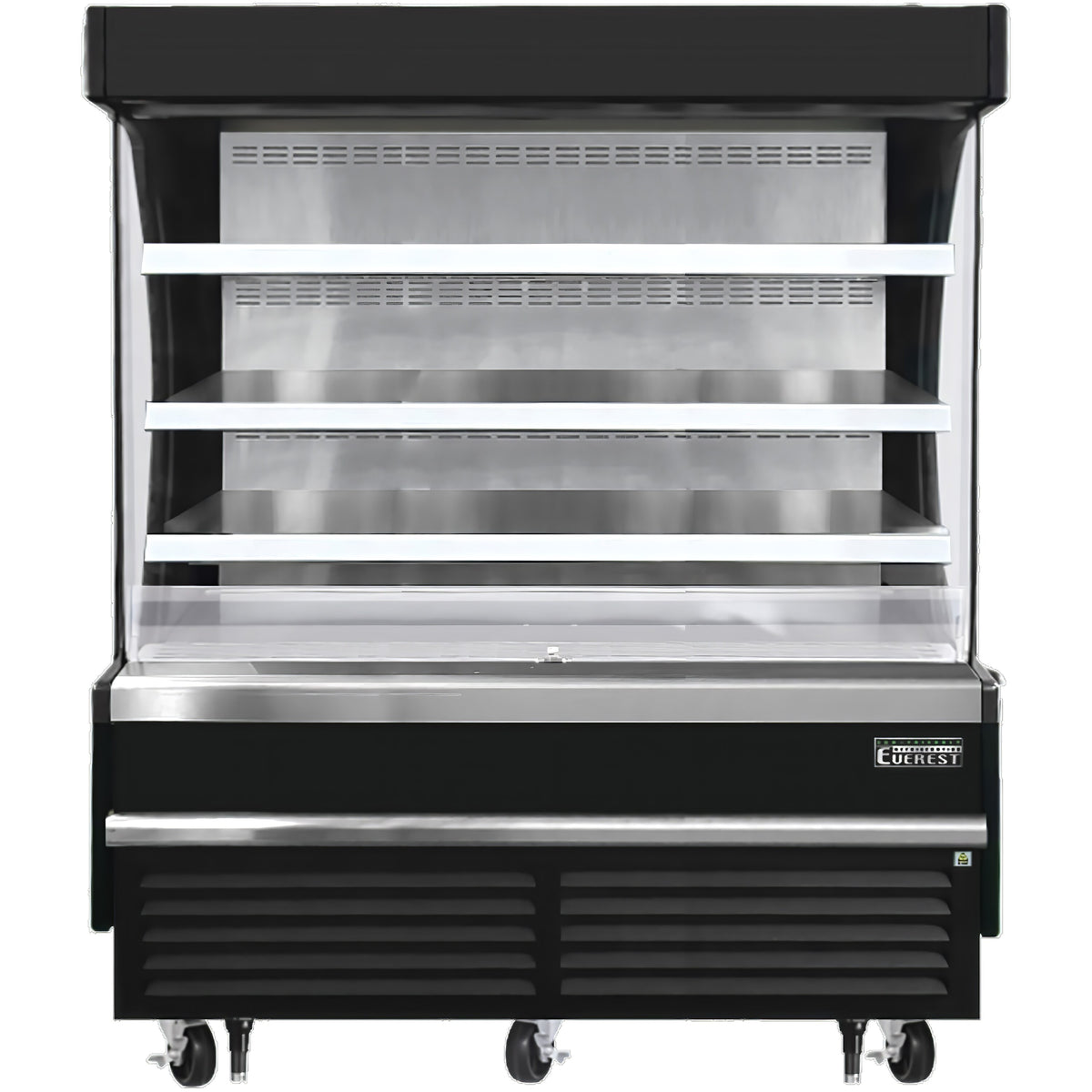 Everest EOMV-60-B-28-S 60" Vertical Open Air Merchandiser in Black, High Profile, 3 Shelves, 15.4 cu. ft.