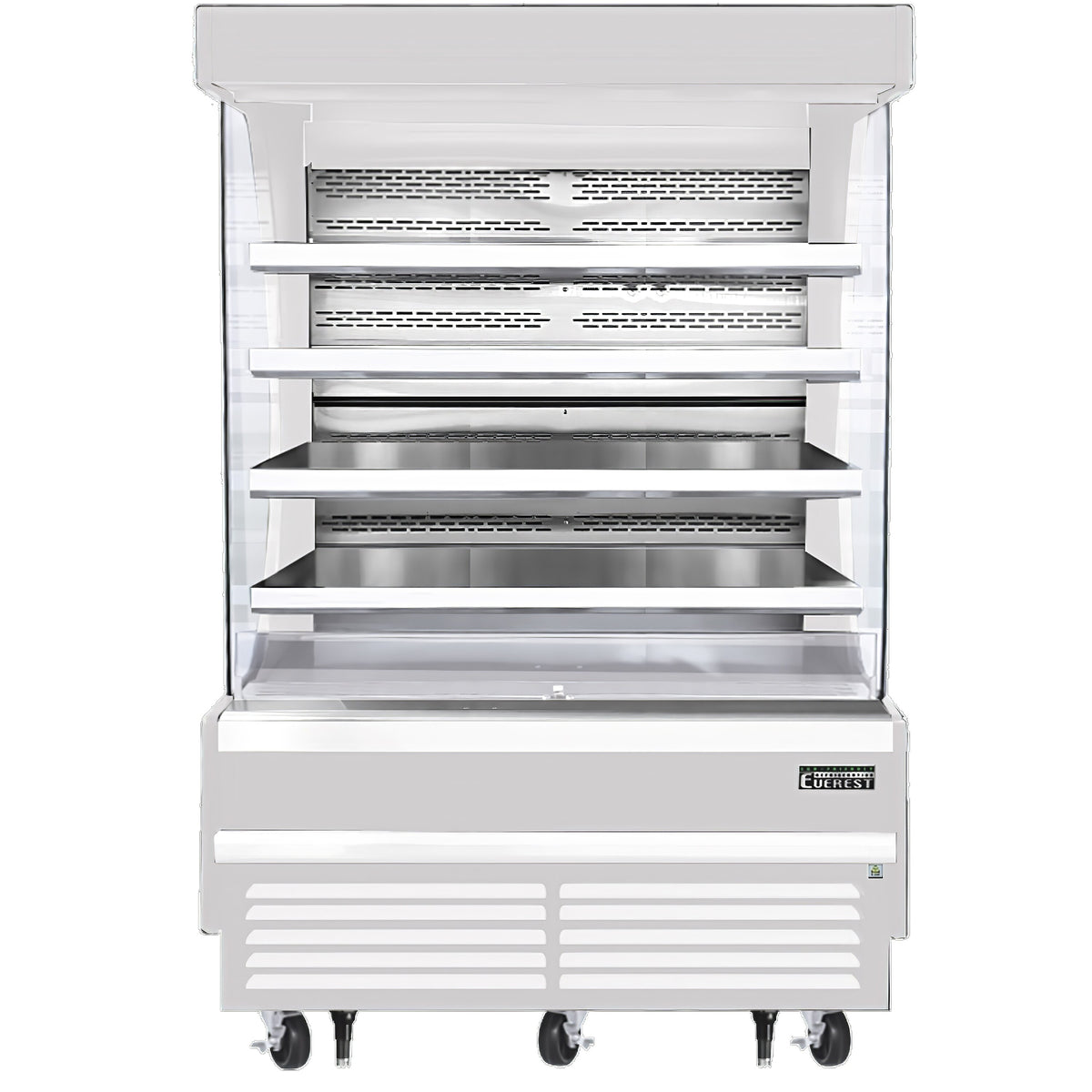 Everest EOMV-60-W-28-T 60" Vertical Open Air Merchandiser in White, High Profile, 4 Shelves, 21.2 cu. ft.