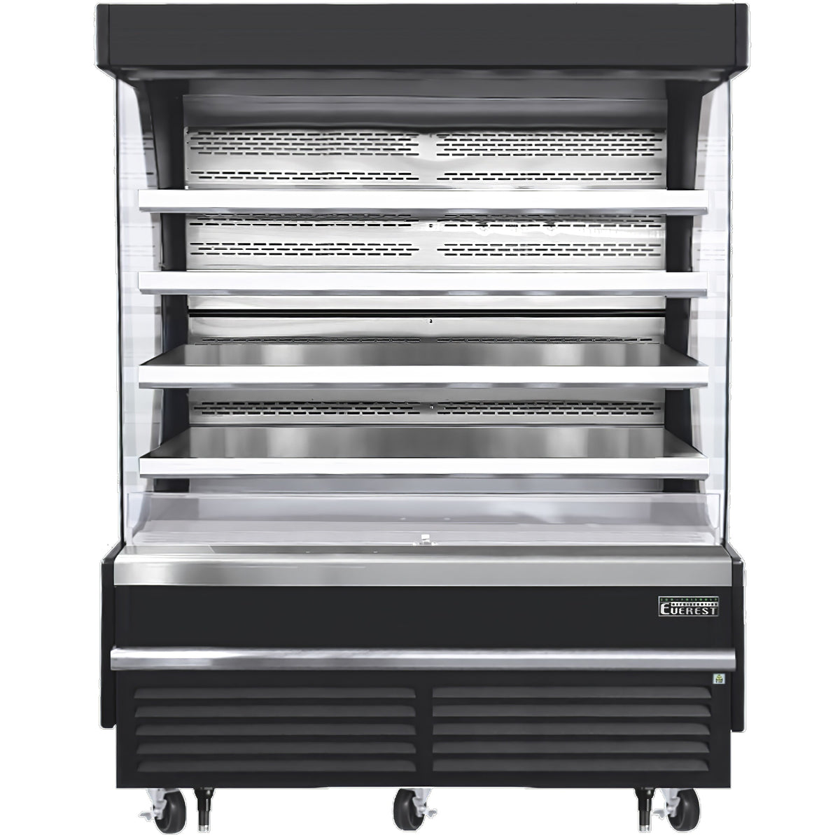 Everest EOMV-72-B-28-T 73" Vertical Open Air Merchandiser in Black, High Profile, 4 Shelves, 26 cu. ft.