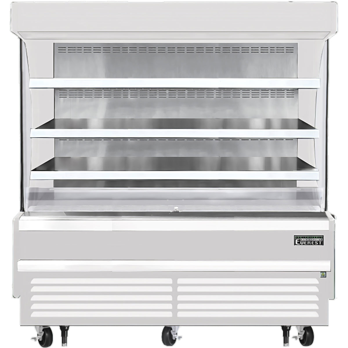 Everest EOMV-72-W-28-S 73" Vertical Open Air Merchandiser in White, High Profile, 3 Shelves, 19 cu. ft.