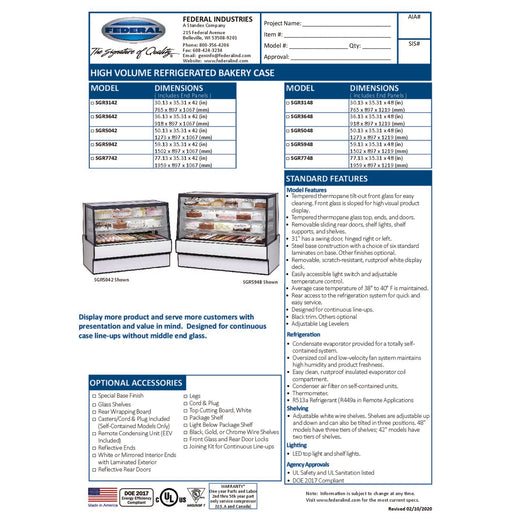 SGR5942 Spec Sheet