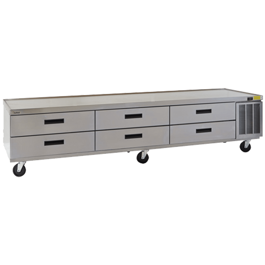 Delfield F29110CP 110.25-Inch Refrigerated Chef Base — 6 drawers