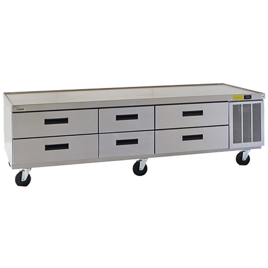 Delfield F2987CP 87.25-Inch Refrigerated Chef Base — 6 drawers