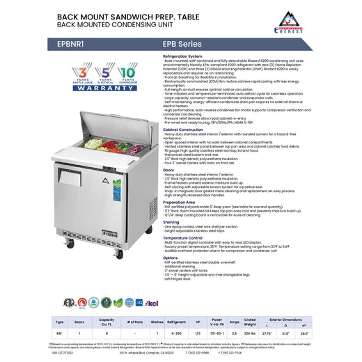 Spec Sheet